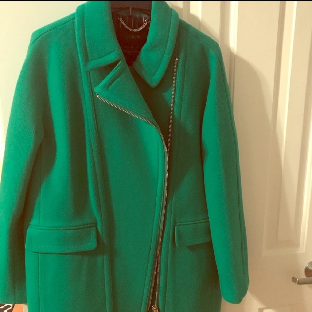 J Crew Green Wool Stadium Coat NWT